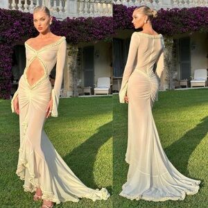 Helsa Hilma Gown Creme Beige NEW with tags Atelier Collection ASO Kendall Jenner